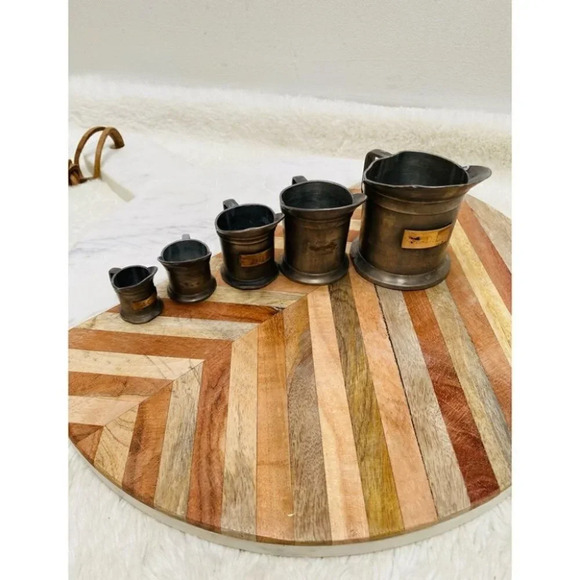 Vintage - Dutch Pewter Measuring Cup Decorative Set - Picture 1 of 7